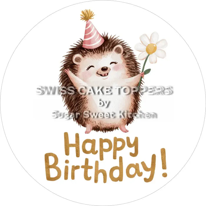 Tortenaufleger Geburtstag Igel 01 - essbar & personalisierbar - Fondant- Torten- Cupcakeaufleger Sugar Sweet Kitchen