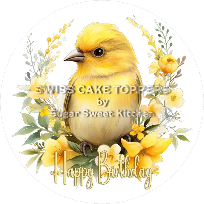 Tortenaufleger Geburtstag Kanarienvogel 21 – essbar & personalisierbar - Fondant- Torten- Cupcakeaufleger Sugar Sweet