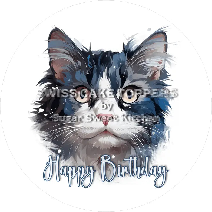 Tortenaufleger Geburtstag Katze 10 – essbar & personalisierbar - Fondant- Torten- Cupcakeaufleger Sugar Sweet Kitchen