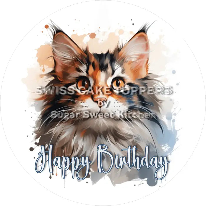Tortenaufleger Geburtstag Katze 11 – essbar & personalisierbar - Fondant- Torten- Cupcakeaufleger Sugar Sweet Kitchen