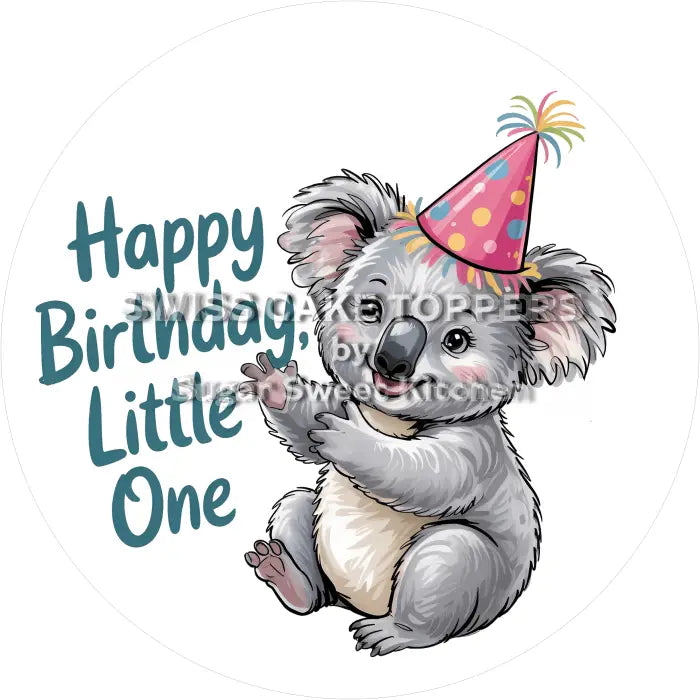 Tortenaufleger Geburtstag Koala 02 - essbar & personalisierbar - Fondant- Torten- Cupcakeaufleger Sugar Sweet Kitchen