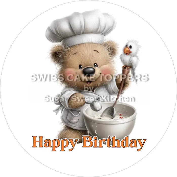 Tortenaufleger Geburtstag Koch 01 – essbar & personalisierbar - Fondant- Torten- Cupcakeaufleger Sugar Sweet Kitchen