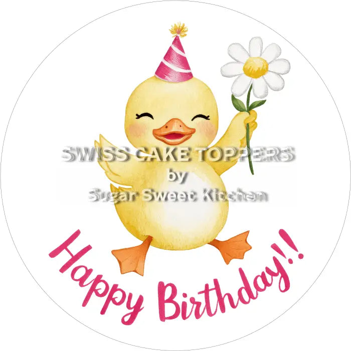 Tortenaufleger Geburtstag Kücken 01 - essbar & personalisierbar - Fondant- Torten- Cupcakeaufleger Sugar Sweet Kitchen