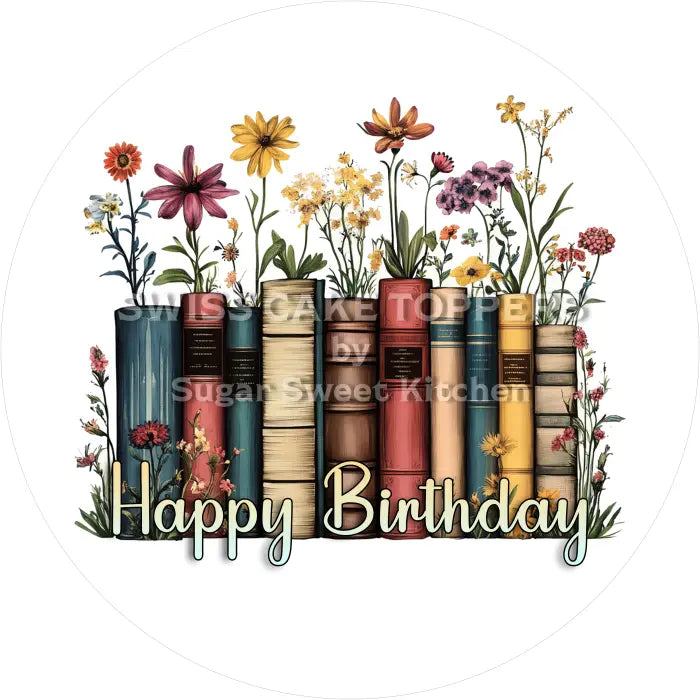 Tortenaufleger Geburtstag Lesen 03 - essbar & personalisierbar - Fondant- Torten- Cupcakeaufleger Sugar Sweet Kitchen