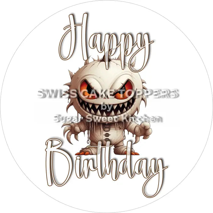 Tortenaufleger Geburtstag Monster 12 - essbar & personalisierbar - Fondant- Torten- Cupcakeaufleger Sugar Sweet Kitchen