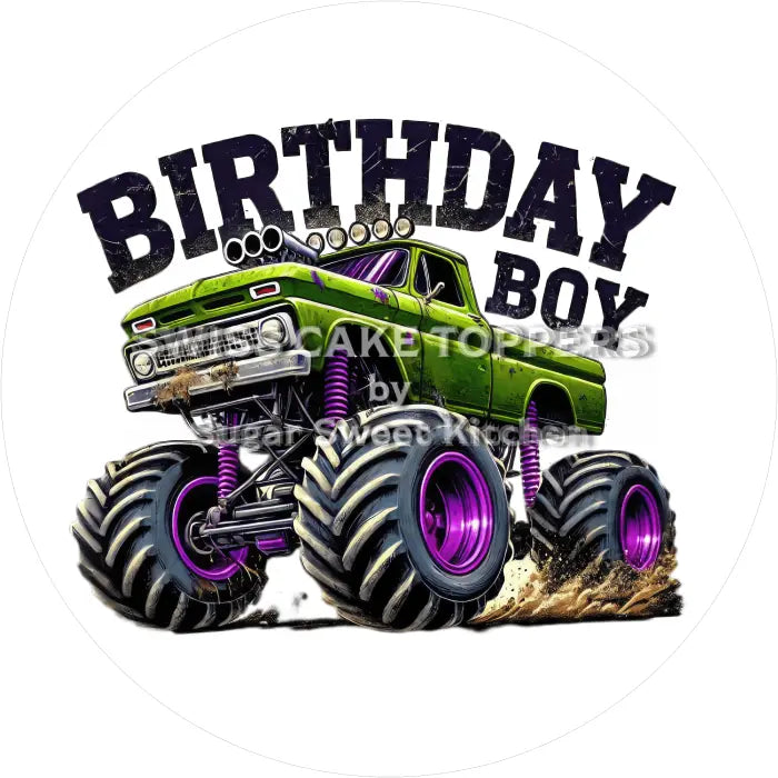 Tortenaufleger Geburtstag Monstertruck 02 - essbar & personalisierbar - Fondant- Torten- Cupcakeaufleger Sugar Sweet
