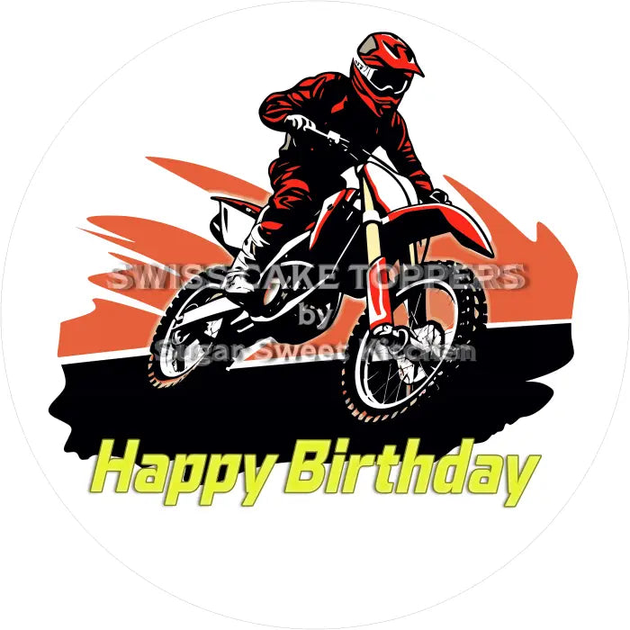 Tortenaufleger Geburtstag Moto-Racing 05 - essbar & personalisierbar - Fondant- Torten- Cupcakeaufleger Sugar Sweet