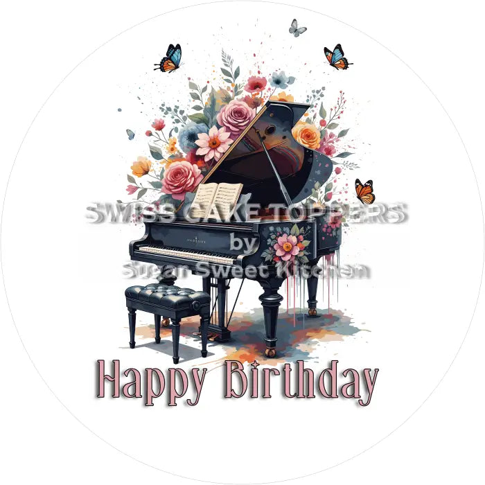 Tortenaufleger Geburtstag Musik 14 - essbar & personalisierbar - Fondant- Torten- Cupcakeaufleger Sugar Sweet Kitchen