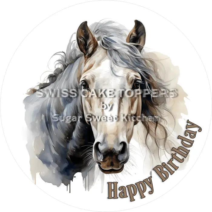 Tortenaufleger Geburtstag Pferd 09 – essbar & personalisierbar - Fondant- Torten- Cupcakeaufleger Sugar Sweet Kitchen
