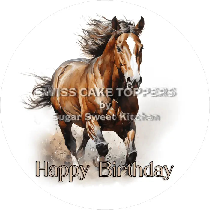 Tortenaufleger Geburtstag Pferd 12 – essbar & personalisierbar - Fondant- Torten- Cupcakeaufleger Sugar Sweet Kitchen
