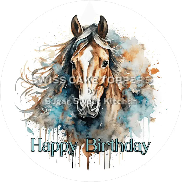 Tortenaufleger Geburtstag Pferd 15 – essbar & personalisierbar - Fondant- Torten- Cupcakeaufleger Sugar Sweet Kitchen