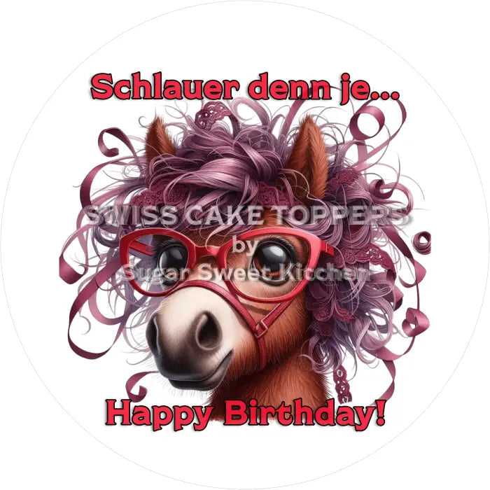 Tortenaufleger Geburtstag Pferd 17 – essbar & personalisierbar - Fondant- Torten- Cupcakeaufleger Sugar Sweet Kitchen