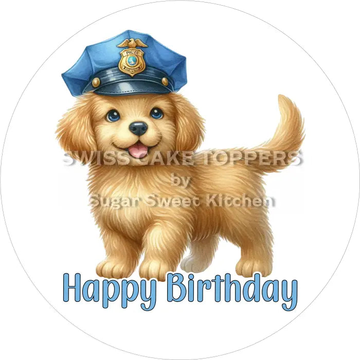 Tortenaufleger Geburtstag Polizei 16 – essbar & personalisierbar - Fondant- Torten- Cupcakeaufleger Sugar Sweet Kitchen