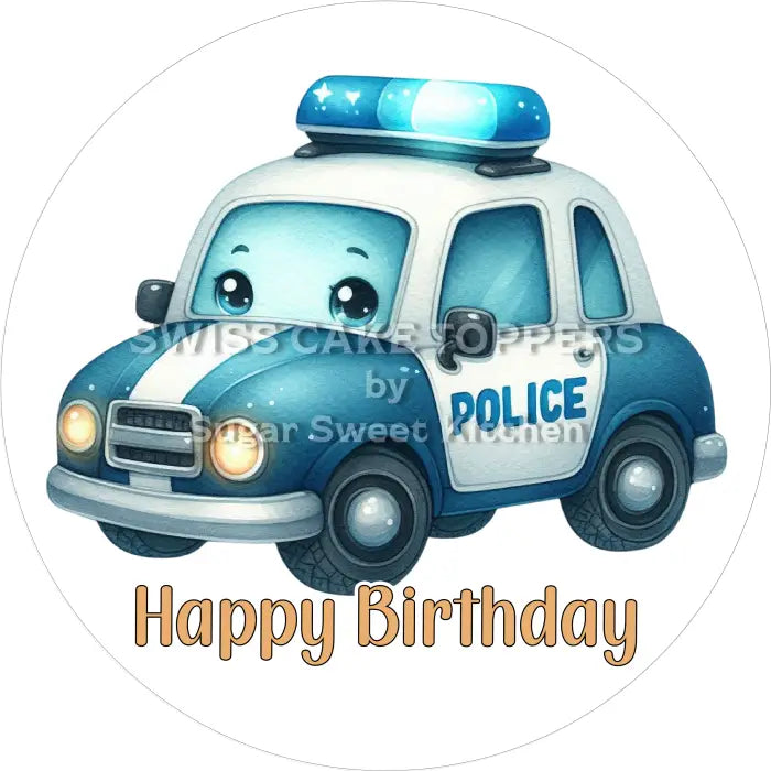Tortenaufleger Geburtstag Polizei 18 – essbar & personalisierbar - Fondant- Torten- Cupcakeaufleger Sugar Sweet Kitchen