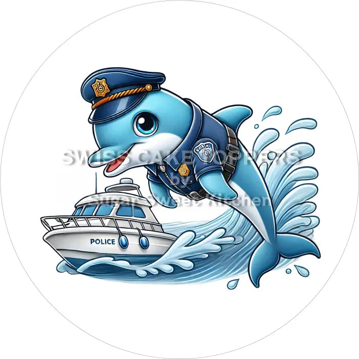 Tortenaufleger Geburtstag Polizei 24 – essbar & personalisierbar - Fondant- Torten- Cupcakeaufleger Sugar Sweet Kitchen