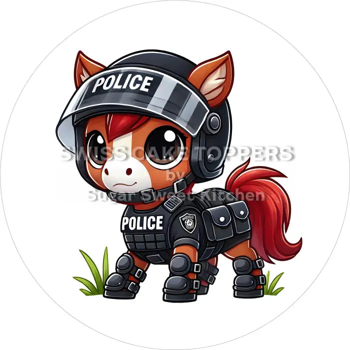 Tortenaufleger Geburtstag Polizei 26 – essbar & personalisierbar - Fondant- Torten- Cupcakeaufleger Sugar Sweet Kitchen