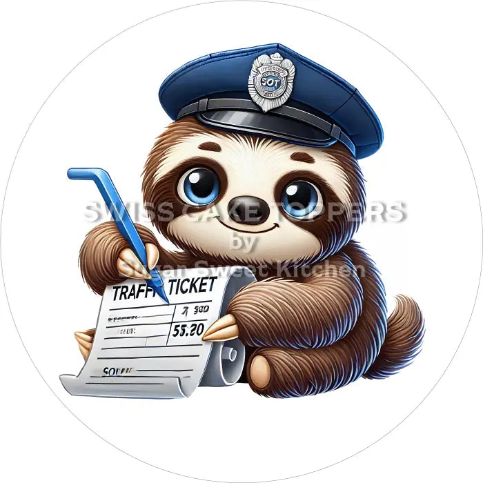 Tortenaufleger Geburtstag Polizei 27 – essbar & personalisierbar - Fondant- Torten- Cupcakeaufleger Sugar Sweet Kitchen