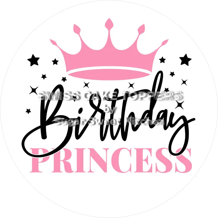 Tortenaufleger Geburtstag Prinzessin 01 - personalisierbar - Fondant- Torten- & Cupcakeaufleger Sugar Sweet Kitchen