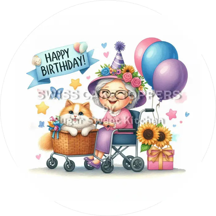 Tortenaufleger Geburtstag Queen 05 - personalisierbar - Fondant- Torten- & Cupcakeaufleger Sugar Sweet Kitchen