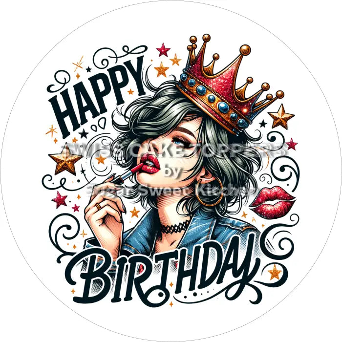 Tortenaufleger Geburtstag Queens & Girls 01 - personalisierbar - Fondant- Torten- Cupcakeaufleger Sugar Sweet Kitchen