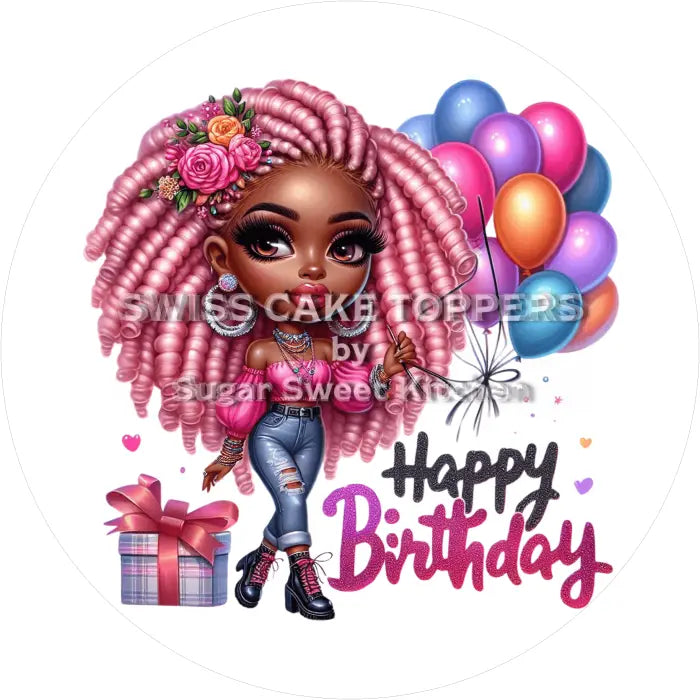 Tortenaufleger Geburtstag Queens & Girls 02 - personalisierbar - Fondant- Torten- Cupcakeaufleger Sugar Sweet Kitchen