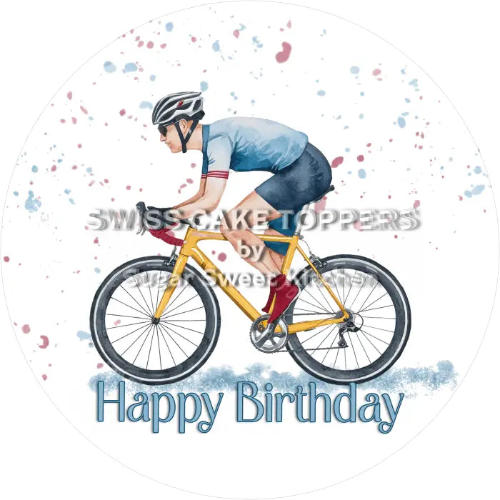 Tortenaufleger Geburtstag Radrennen 01 - essbar & personalisierbar - Fondant- Torten- Cupcakeaufleger Sugar Sweet