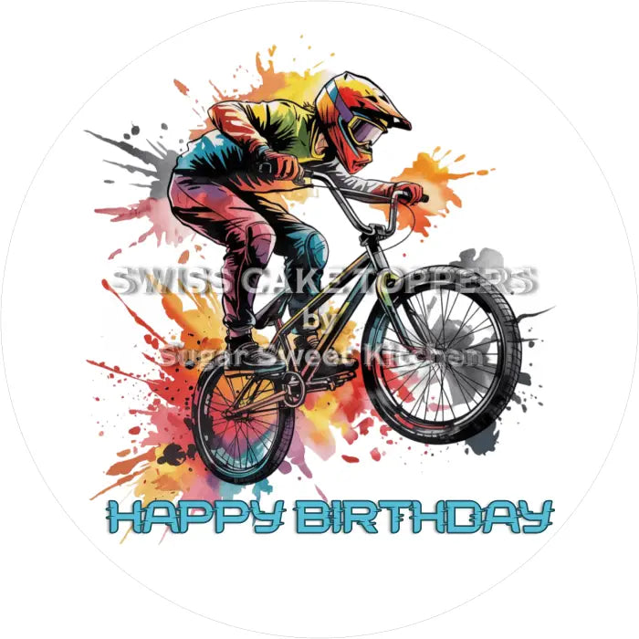 Tortenaufleger Geburtstag Radrennen 04 - essbar & personalisierbar - Fondant- Torten- Cupcakeaufleger Sugar Sweet