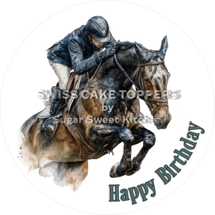 Tortenaufleger Geburtstag Reiten 03 - essbar & personalisierbar - Fondant- Torten- Cupcakeaufleger Sugar Sweet Kitchen
