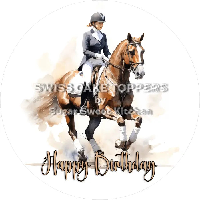 Tortenaufleger Geburtstag Reiten 04 - essbar & personalisierbar - Fondant- Torten- Cupcakeaufleger Sugar Sweet Kitchen