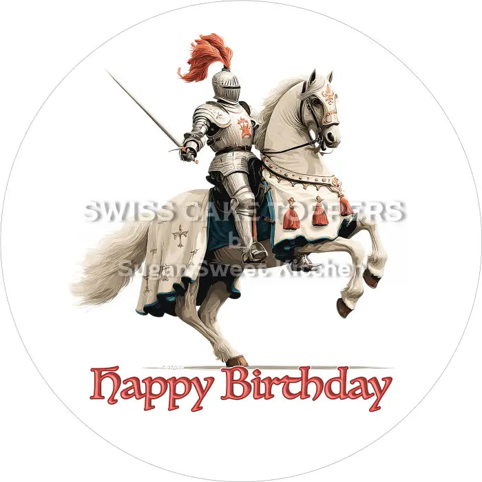 Tortenaufleger Geburtstag Ritter 06 – essbar & personalisierbar - Fondant- Torten- Cupcakeaufleger Sugar Sweet Kitchen