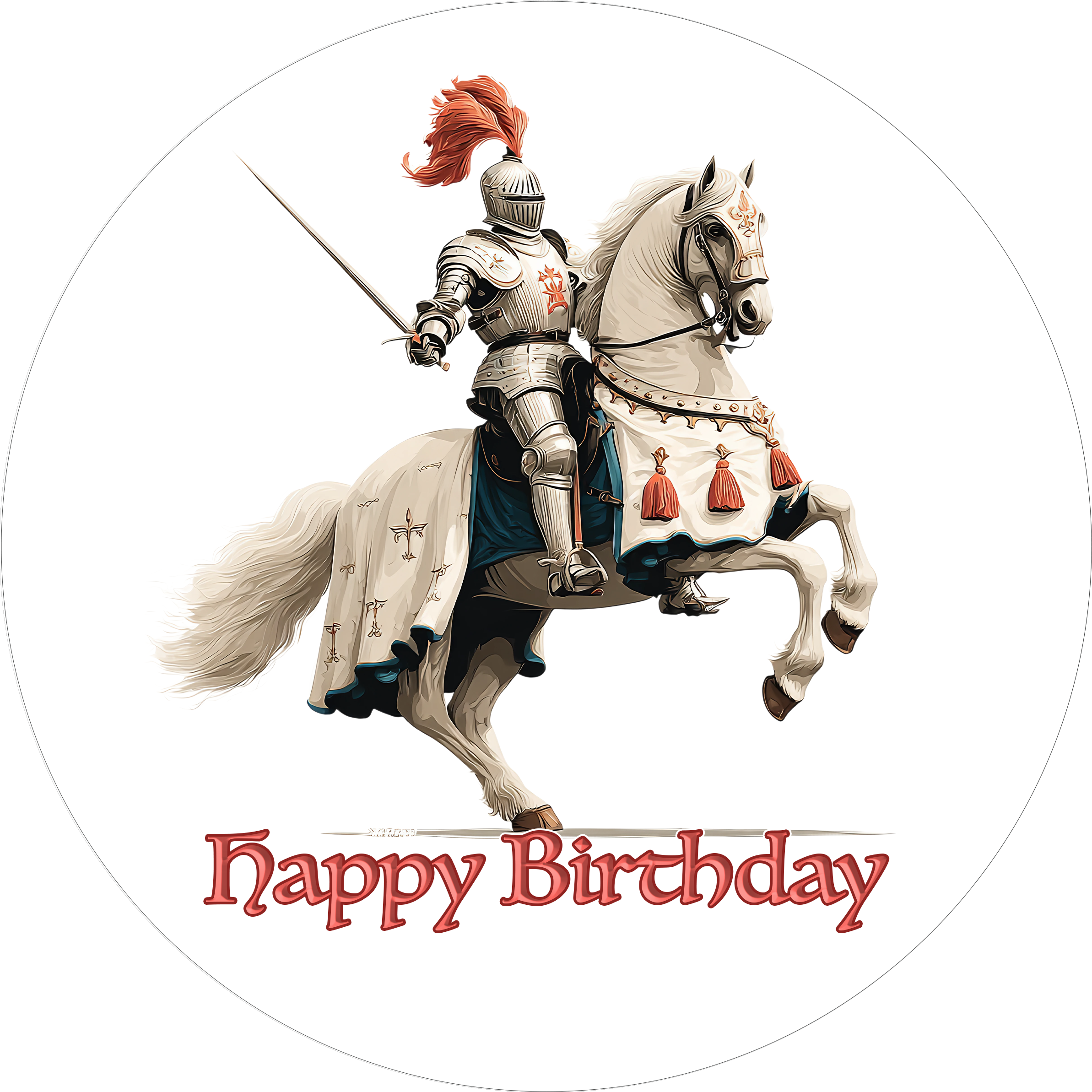 Tortenaufleger Geburtstag Ritter 06 – essbar & personalisierbar - Fondant- Torten- Cupcakeaufleger Sugar Sweet Kitchen