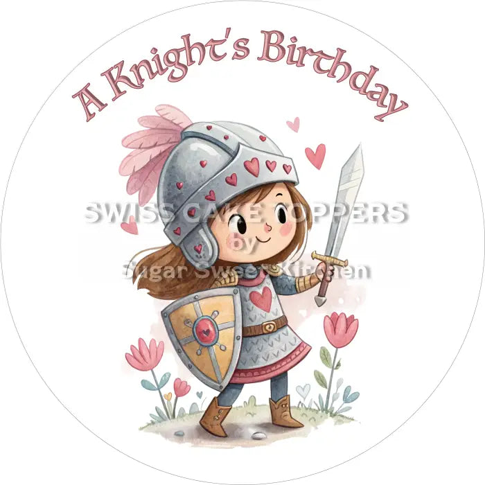 Tortenaufleger Geburtstag Ritter 12 – essbar & personalisierbar - Fondant- Torten- Cupcakeaufleger Sugar Sweet Kitchen