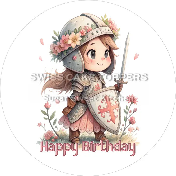 Tortenaufleger Geburtstag Ritter 13 – essbar & personalisierbar - Fondant- Torten- Cupcakeaufleger Sugar Sweet Kitchen