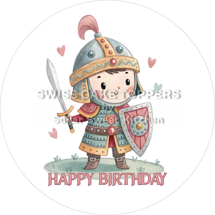 Tortenaufleger Geburtstag Ritter 16 – essbar & personalisierbar - Fondant- Torten- Cupcakeaufleger Sugar Sweet Kitchen