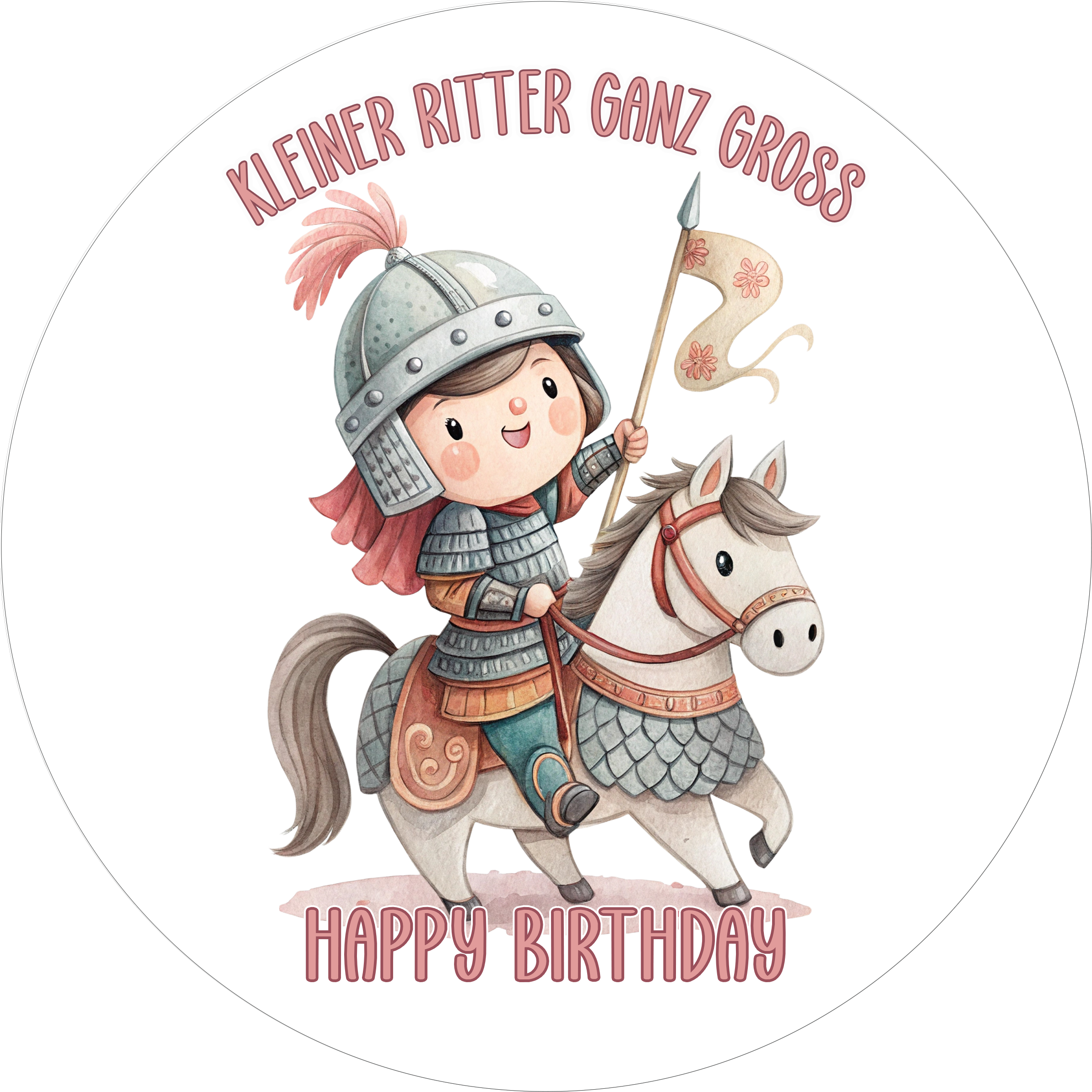 Tortenaufleger Geburtstag Ritter 17 – essbar & personalisierbar - Fondant- Torten- Cupcakeaufleger Sugar Sweet Kitchen