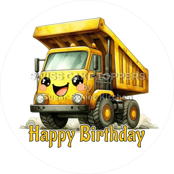 Tortenaufleger Geburtstag Truck 06 - essbar & personalisierbar - Fondant- Torten- Cupcakeaufleger Sugar Sweet Kitchen