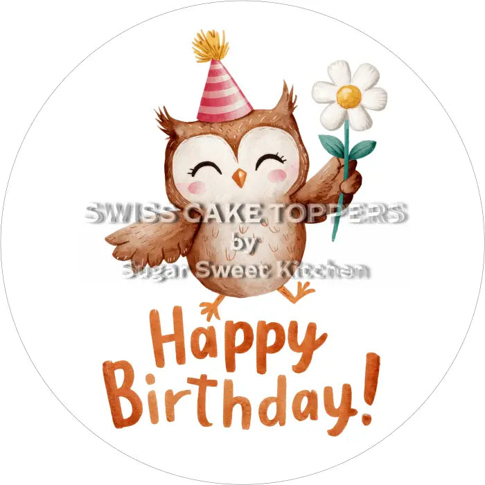 Tortenaufleger Geburtstag Uhu 01 - essbar & personalisierbar - Fondant- Torten- Cupcakeaufleger Sugar Sweet Kitchen