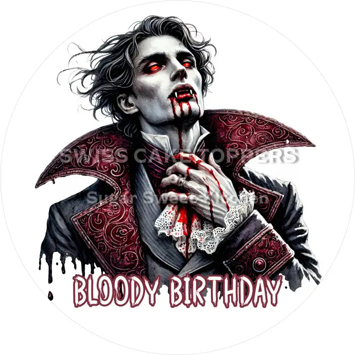 Tortenaufleger Geburtstag Vampire 25 - essbar & personalisierbar - Fondant- Torten- Cupcakeaufleger Sugar Sweet Kitchen