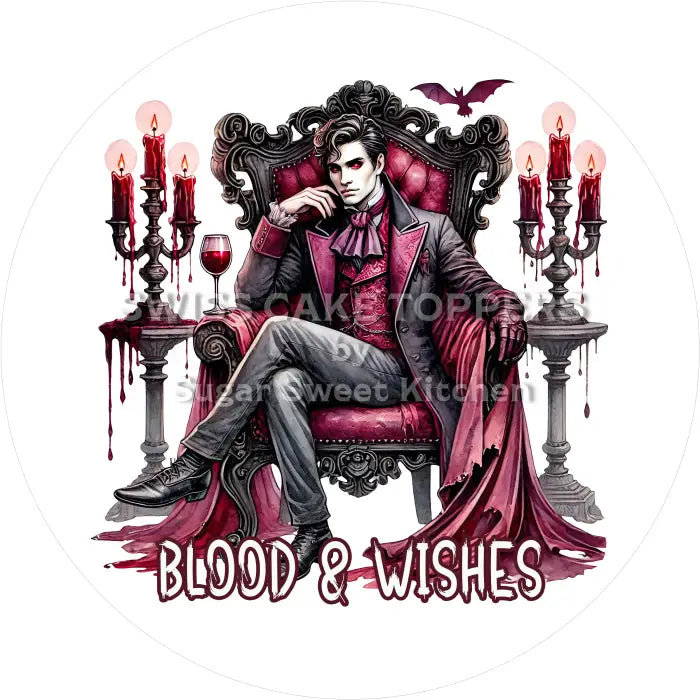 Tortenaufleger Geburtstag Vampire 27 - essbar & personalisierbar - Fondant- Torten- Cupcakeaufleger Sugar Sweet Kitchen