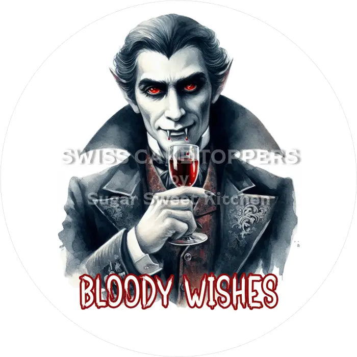 Tortenaufleger Geburtstag Vampire 44 - essbar & personalisierbar - Fondant- Torten- Cupcakeaufleger Sugar Sweet Kitchen
