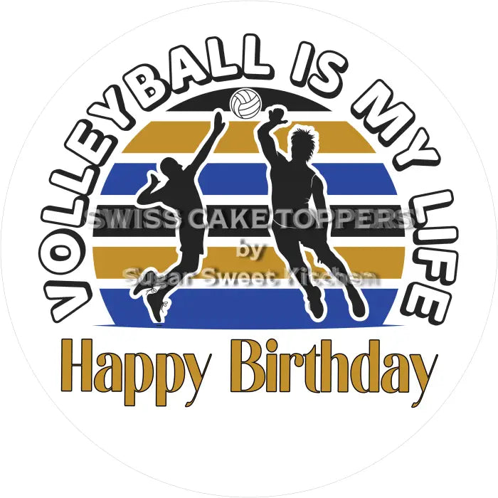 Tortenaufleger Geburtstag Volleyball 10 - essbar & personalisiert - Fondant- Torten- Cupcakeaufleger Sugar Sweet Kitchen