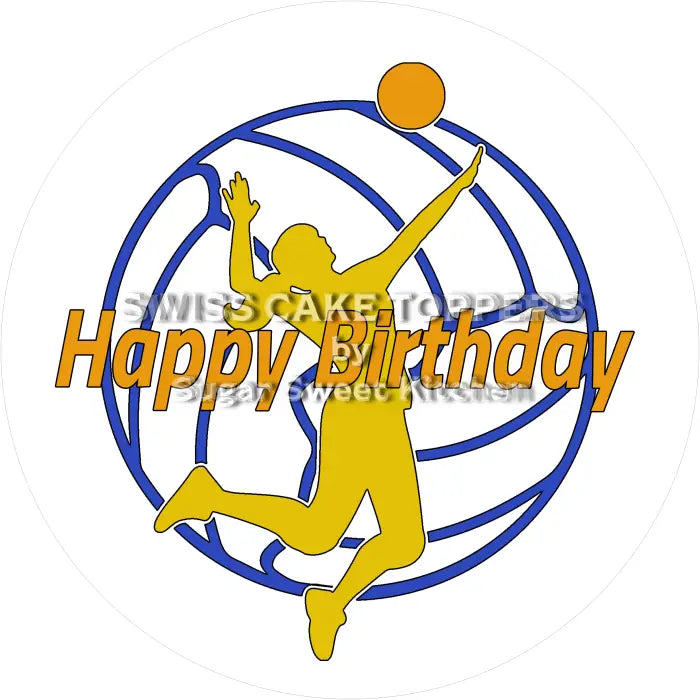 Tortenaufleger Geburtstag Volleyball 11 - essbar & personalisierbar - Fondant- Torten- Cupcakeaufleger Sugar Sweet