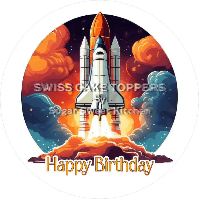 Tortenaufleger Geburtstag Weltraum 06 - essbar & personalisierbar - Fondant- Torten- Cupcakeaufleger Sugar Sweet Kitchen