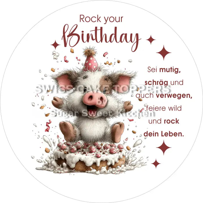 Tortenaufleger Geburtstag witzig 11 – essbar & personalisierbar - Fondant- Torten- Cupcakeaufleger Sugar Sweet Kitchen