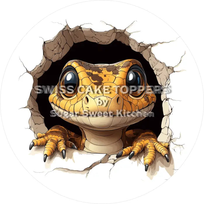 Tortenaufleger Gecko 01 - essbar & personalisierbar - Fondant- Torten- Cupcakeaufleger Sugar Sweet Kitchen