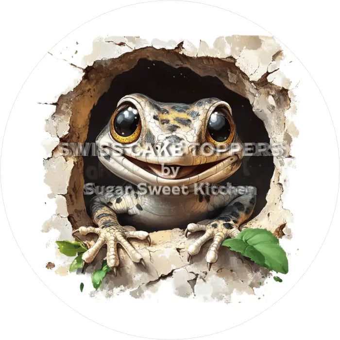 Tortenaufleger Gecko 03 - essbar & personalisierbar - Fondant- Torten- Cupcakeaufleger Sugar Sweet Kitchen