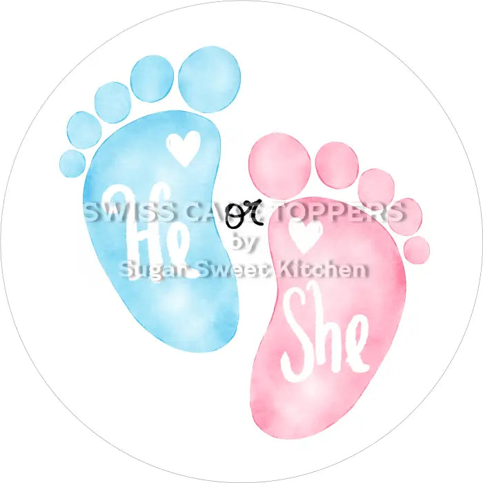 Tortenaufleger Gender Reveal 09 - essbar & personalisierbar - Fondant- Torten- Cupcakeaufleger Sugar Sweet Kitchen