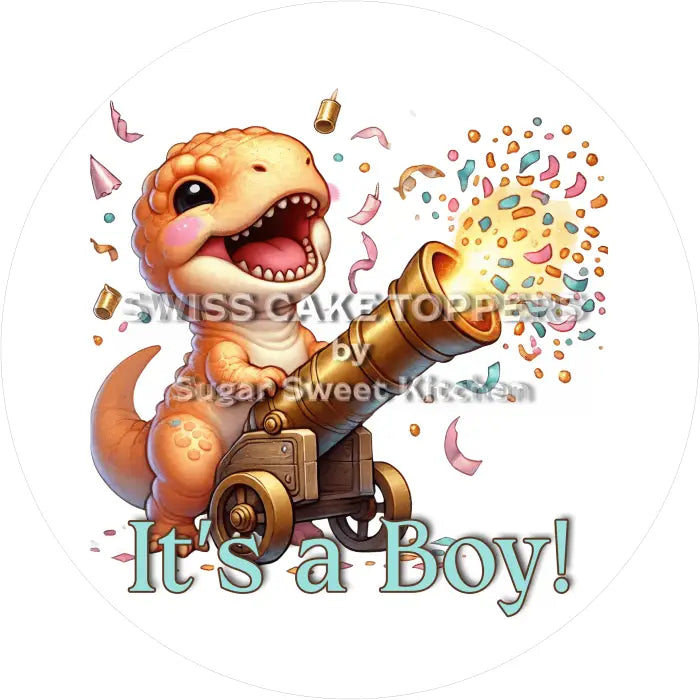 Tortenaufleger Gender Reveal Boy 01 - essbar & personalisierbar - Fondant- Torten- Cupcakeaufleger Sugar Sweet Kitchen
