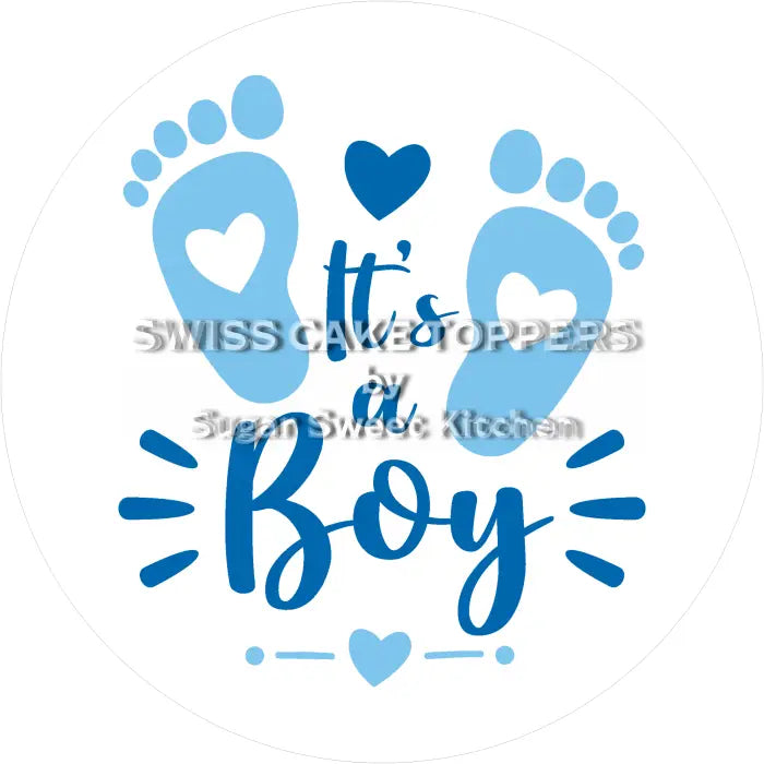 Tortenaufleger Gender Reveal Boy 03 - essbar & personalisierbar - Fondant- Torten- Cupcakeaufleger Sugar Sweet Kitchen
