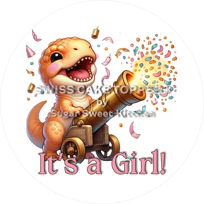Tortenaufleger Gender Reveal Girl 01 - essbar & personalisierbar - Fondant- Torten- Cupcakeaufleger Sugar Sweet Kitchen